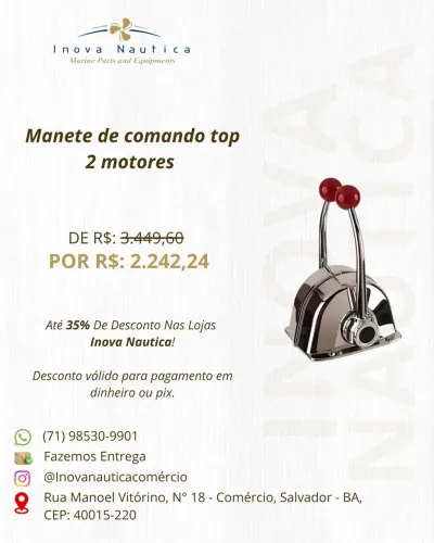 Manete de comando top 2 motores