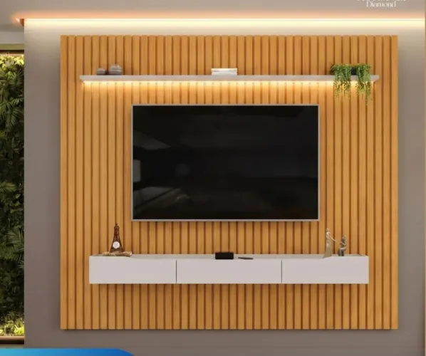 Painel home ripado com led p/TV até 85 polegadas