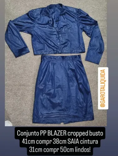 Conjunto PP BLAZER cropped busto 41cm compr 38cm SAIA cintura 31cm compr 50cm lindos!