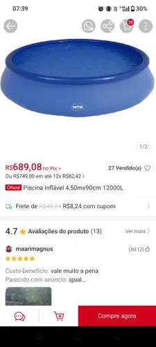 Piscina inflável MOR 
