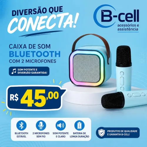 Caixa de som com microfone
