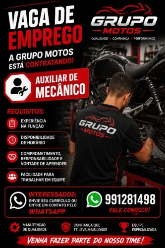 Vaga para mecânico de motocicleta e ajudante de mecânicos