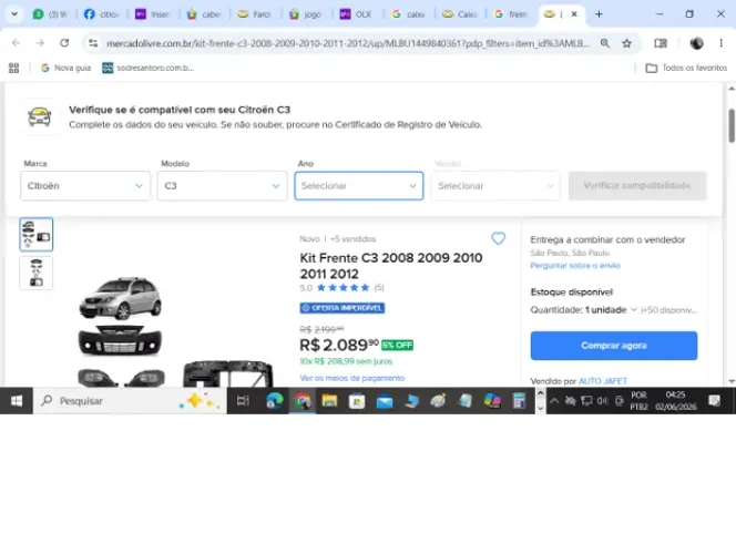 frente completa citroen c32008