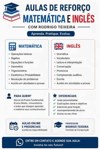 Aulas de Reforço - Matemática e Inglês