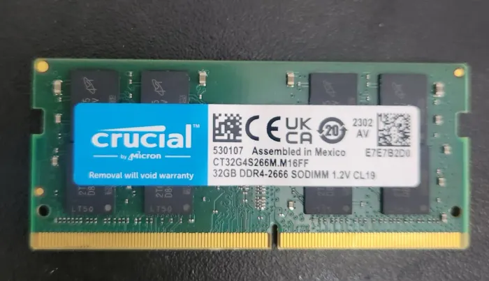 Memória Notebook 32gb Crucial Ddr4 2666mhz Sodimm Ct32g4s266