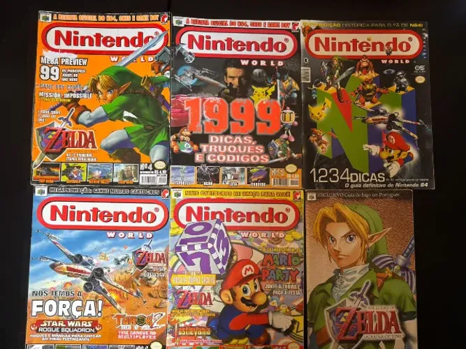 Coleção Revistas Nintendo World Detonado Zelda Ocarina of Time e Guia Zelda Big box