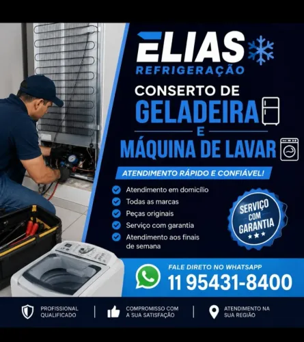 Geladeira e máquina de lavar
