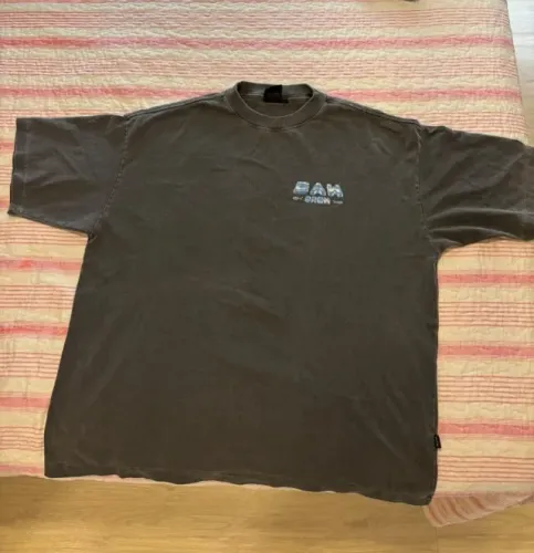 Camiseta BAW Crew Oversized Estonada com Estampa Costas, tamanho M