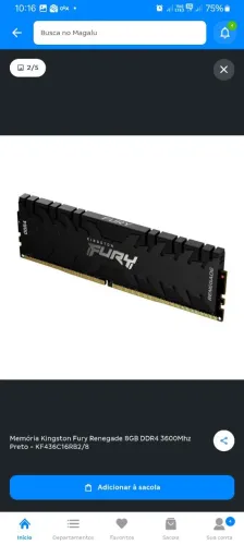 Memória Kingston Fury Renegade 8GB DDR4 3600Mhz Preto - KF436C16RB2/8