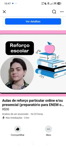 Aulas de reforço/ preparatório ENEM