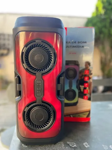 Caixa de Som JINCASE | Som Potente + Luz RGB Bluetooth