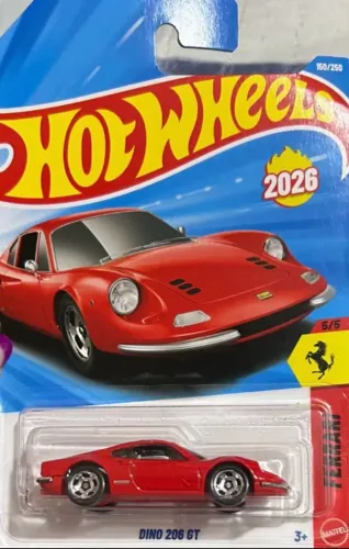 Hot Wheels Ferrari Dino 206 GT 2026 - Miniatura Colecionável