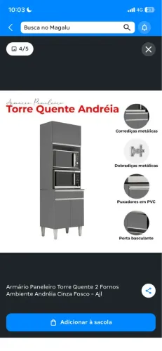 Armário paneleiro Forno/Microondas