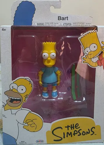 The Simpsons Bart De Azul e Skate Articulado 9Cm 4455 Sunny Jakks Pacific