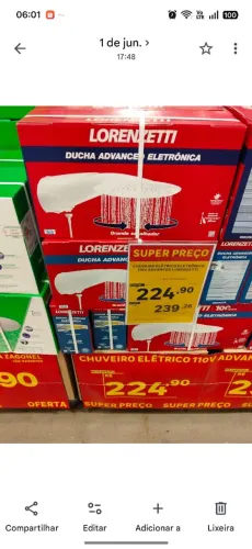Ducha Lorenzetti ótimo estado motivo da venda comprei é não coube no sítio 