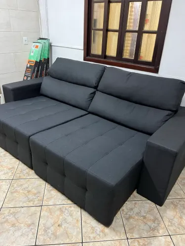 Sofá retrátil e reclinável 250cm espuma Herval