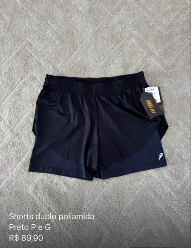 Short Duplo Feminino de Poliamida P e G
