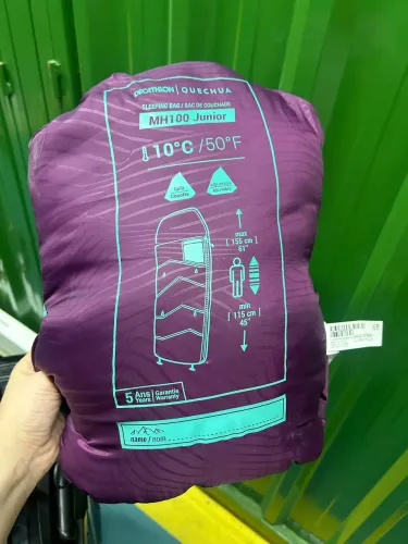 Saco Infantil de Dormir de Camping MH100 10°C Quechua Vinho