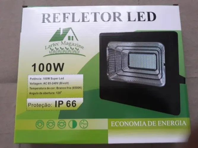Refletor Led 100w ip66 prova água novo lacrado 