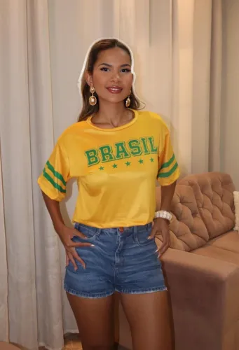 Blusa feminina Cropped do Brasill