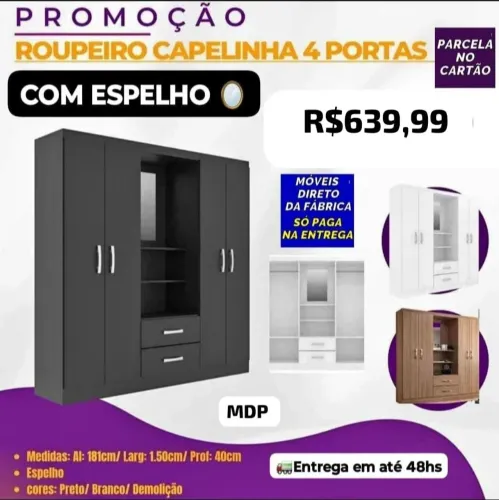 Guarda roupas paga só na entrega 