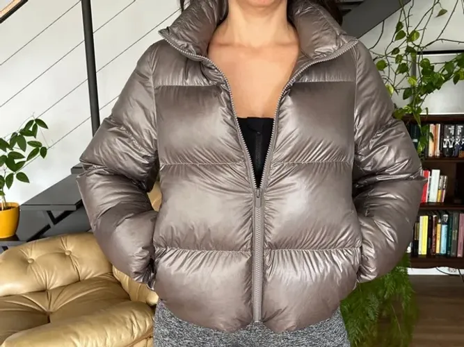 Jaqueta Puffer Feminina Uniqlo Ultra Light Down Cinza Linda