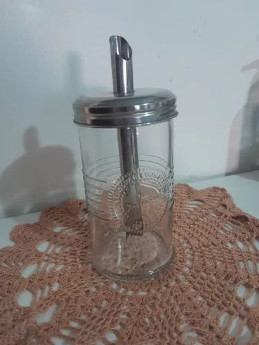 Açucareiro dosador de vidro old fashioned