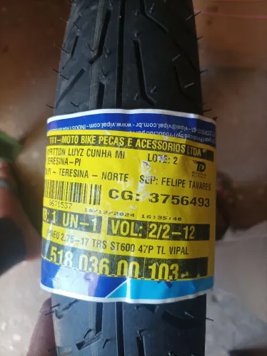 Pneu Dianteiro VIPAL para CG | 80/100 - 18 47P  ST600