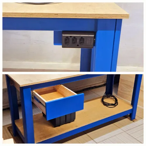 Mesa Bancada de Trabalho com Gaveta e Tomada Elétrica