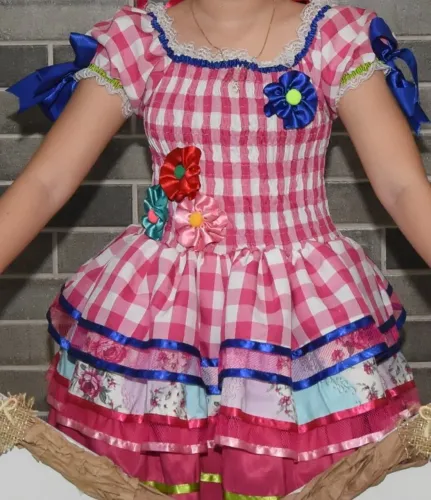 Vestido junino - rosa