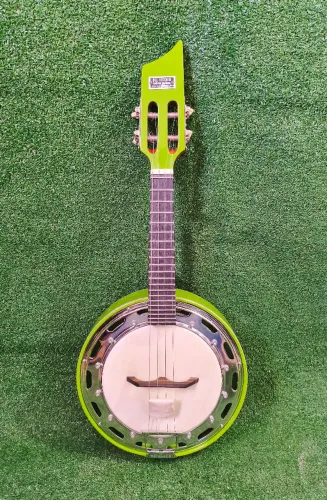 Banjo Delvecchio Verde Braço alongado, escala de ébano 3,4 Captado