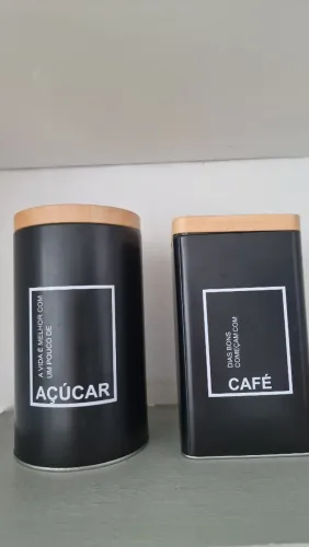 Kit Porta Mantimentos Café E Açucar Tampa Decoração