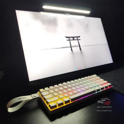 Teclado Mecânico AJAZZ NK61 60% RGB Efeitos Switch Red USB-C Branco