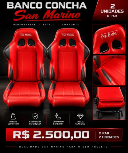 Par Banco Concha San Marino Vermelho Esportivo | R$ 2.500