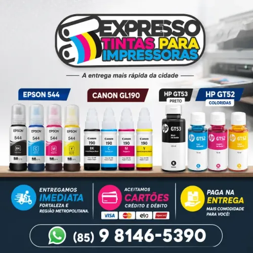 Tinta Epson Canon e HP Pronta Entrega. Fazemos Entregas. Fale Conosco.