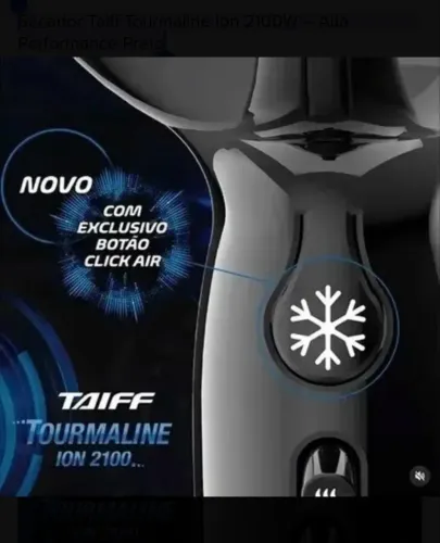 Secador Taiff Tourmaline Íon 2100W - Alta Performance Preto