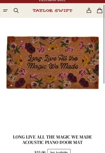 OFICIAL MERCH taylor swift tapete de entrada eras tour