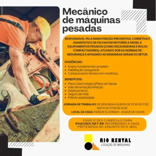 VAGA PARA MECÂNICO- DUQUE DE CAXIAS