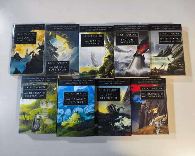 9 livros Tolkien em inglês Lord of the rings capa mole