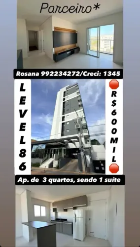 Ap 3 qts no Level 86 Andar Alto em Pedrinhas - Porto Velho - RO