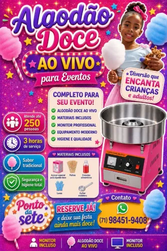 Algodão doce ao vivo
