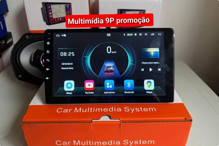 Multimidia 9P Android 2ram 32g CarPlay YouTube Netflix wifi Waze promoção 