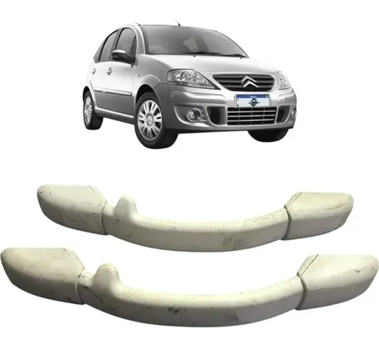 Par Alça Puxador Teto Pqp Citroën C3 1.6 2011 Uzad0 Cinza