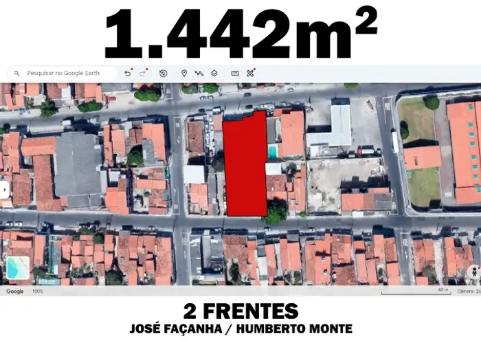 Terreno com 1.442m2 , 2 frentes, bem localizado
