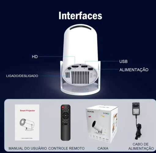 Projetor Magcubic HY300PRO Smart Mini LED Android 14 8K