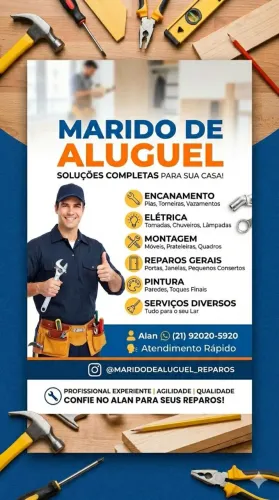Marido de Aluguel - Reparos Gerais, Elétrica e Instalações - Alan.
