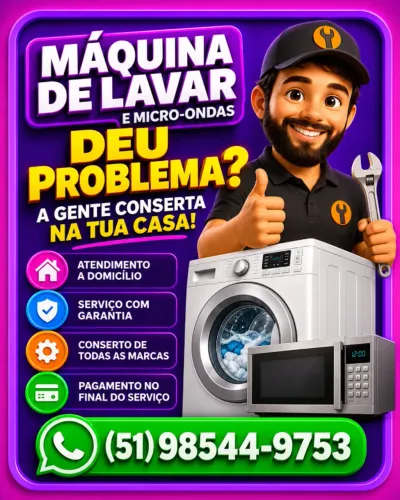 Visita técnica para máquina de lavar