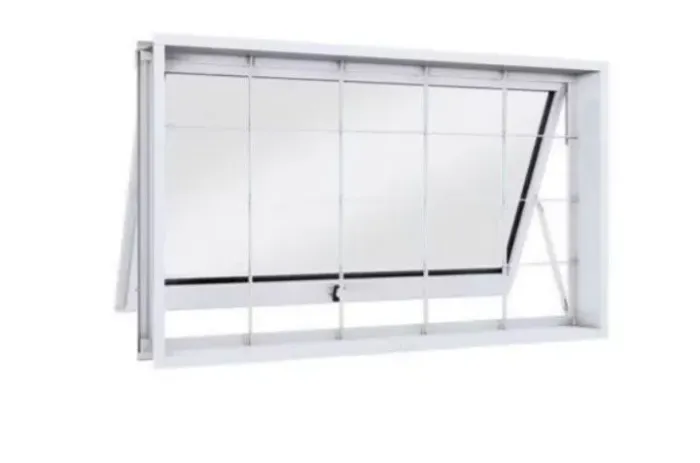 Janela basculante para banheiro 60x100x7 com grade branco