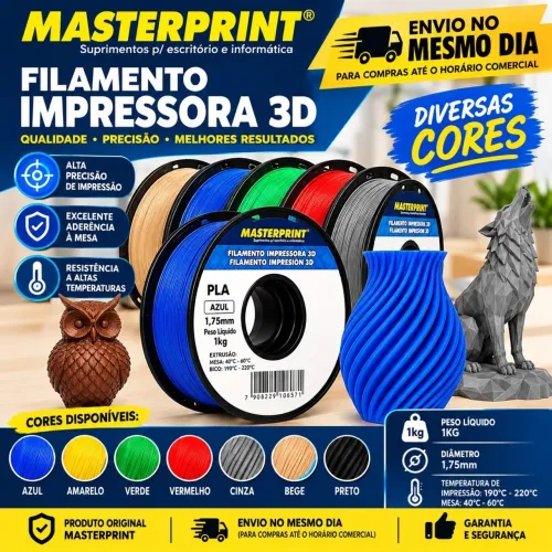 Filamento PLA Masterprint varias cores