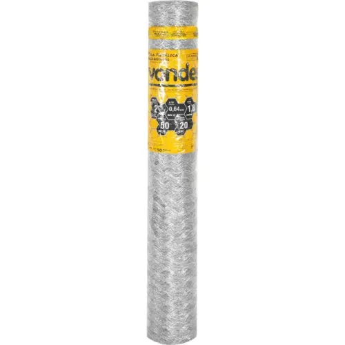 Tela para Galinheiro metálica hexagonal malha 2", 23 BWG x 1,8 m, com 50m Vonder